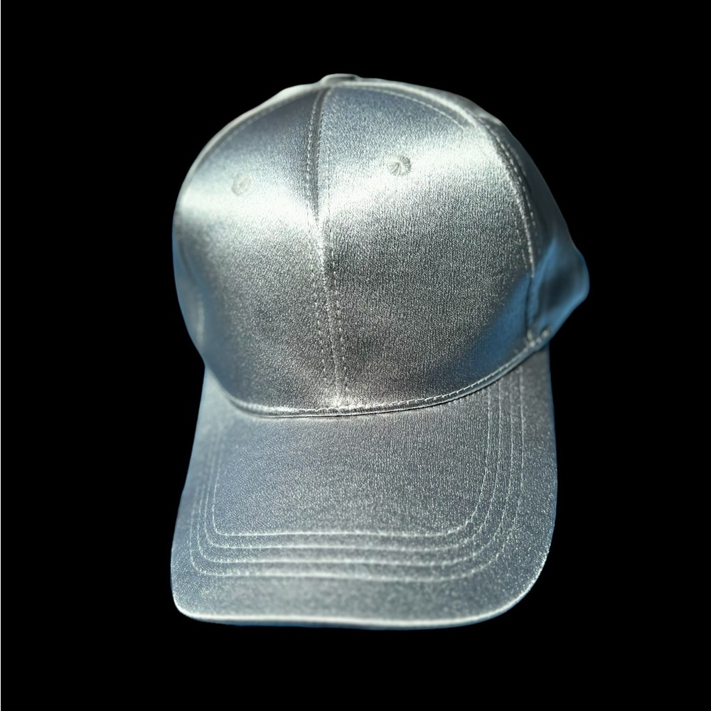 Stylish Satin Baseball Cap Silver  Adjustable Strap Lightweight Breathab… - Picture 5 of 8